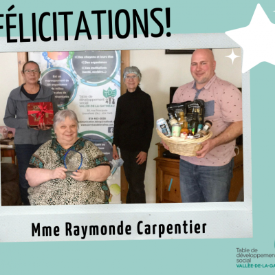 Mention d'honneur pour Mme Raymonde Carpentier 